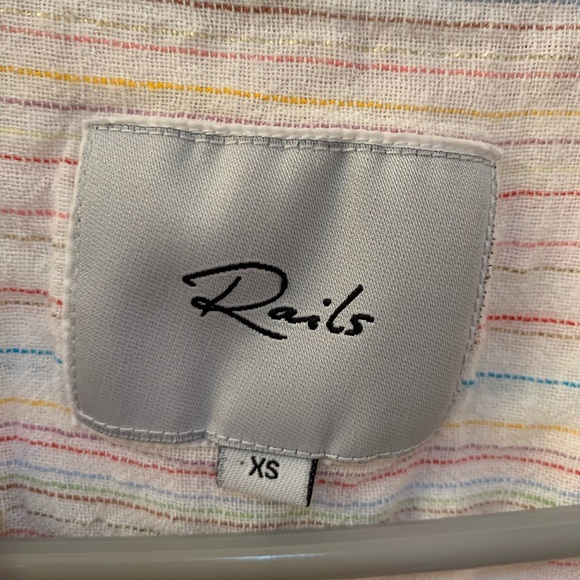 Rails | Rainbow Button Up Long Sleeve Top - Picture 4 of 4